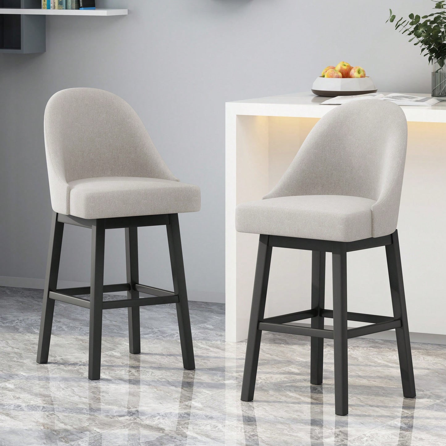 Stylish Adjustable Swivel Barstools - Set Of 2 For Modern Kitchens And Home Bars