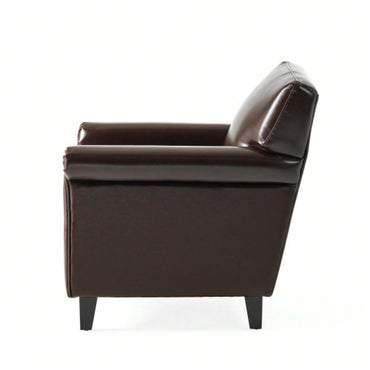 Elegant Vintage-Inspired Leather Club Chair For Timeless Home Decor