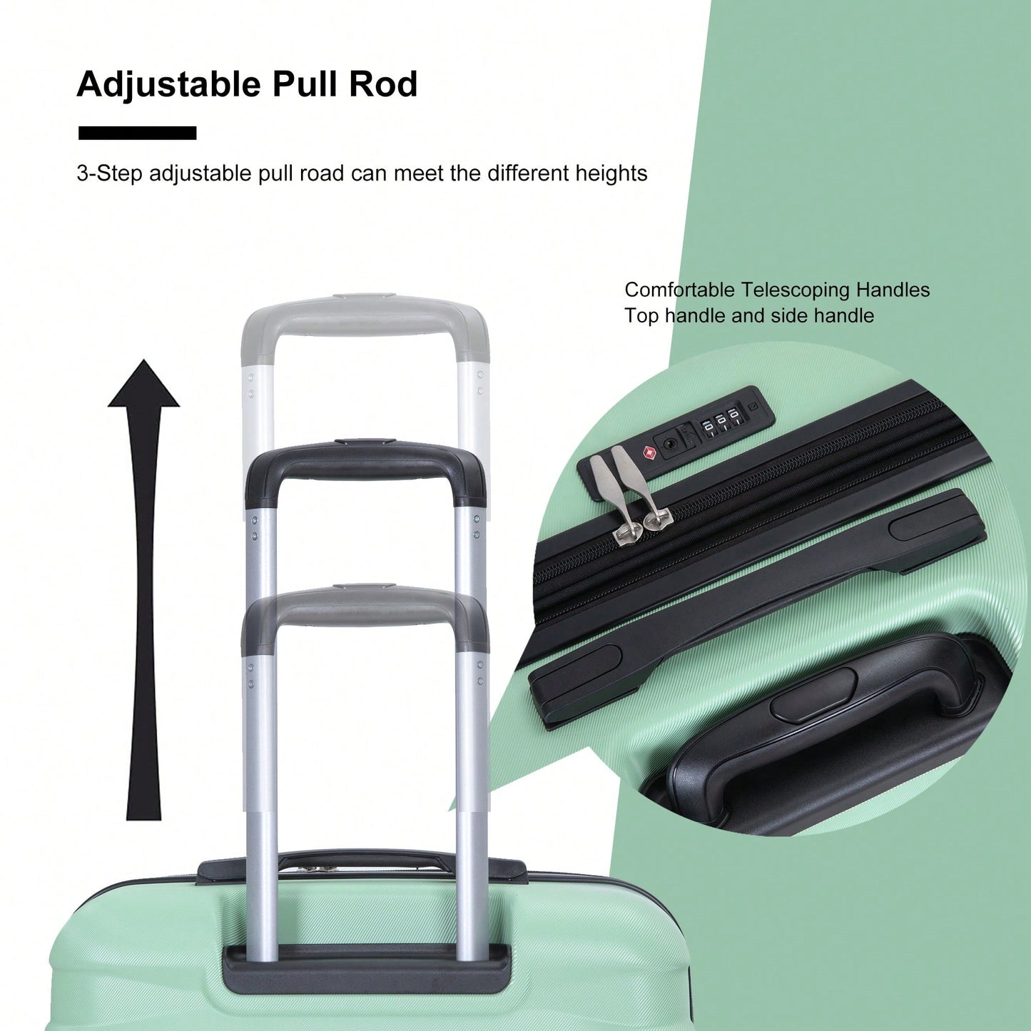 Lightweight Durable 3-Piece Expandable Luggage Set With Double Spinner Wheels, TSA Lock, And Hooks - Dark Blue (21"/25"/29")
