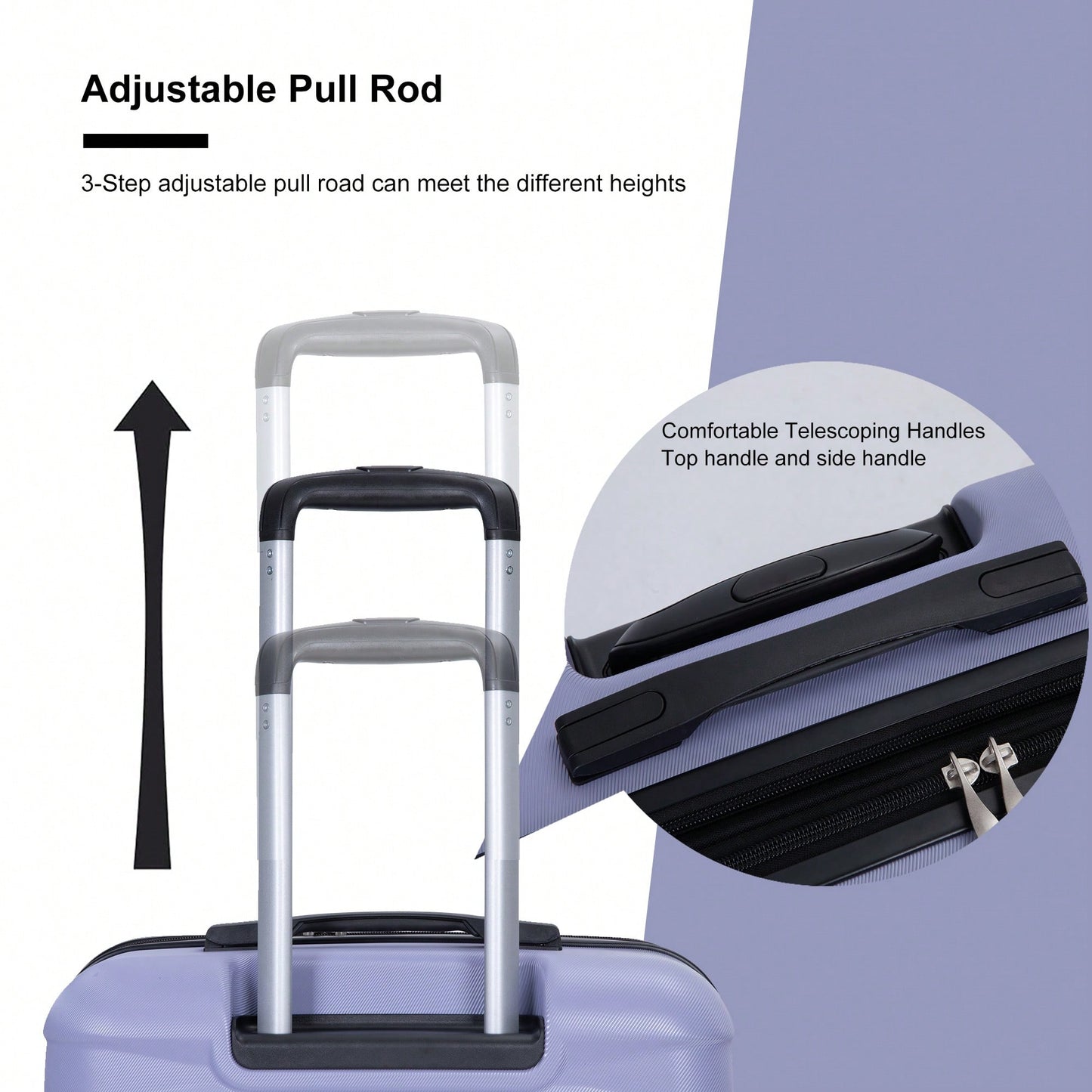Lightweight Durable 3-Piece Expandable Luggage Set With Double Spinner Wheels, TSA Lock, And Hooks - Dark Blue (21"/25"/29")
