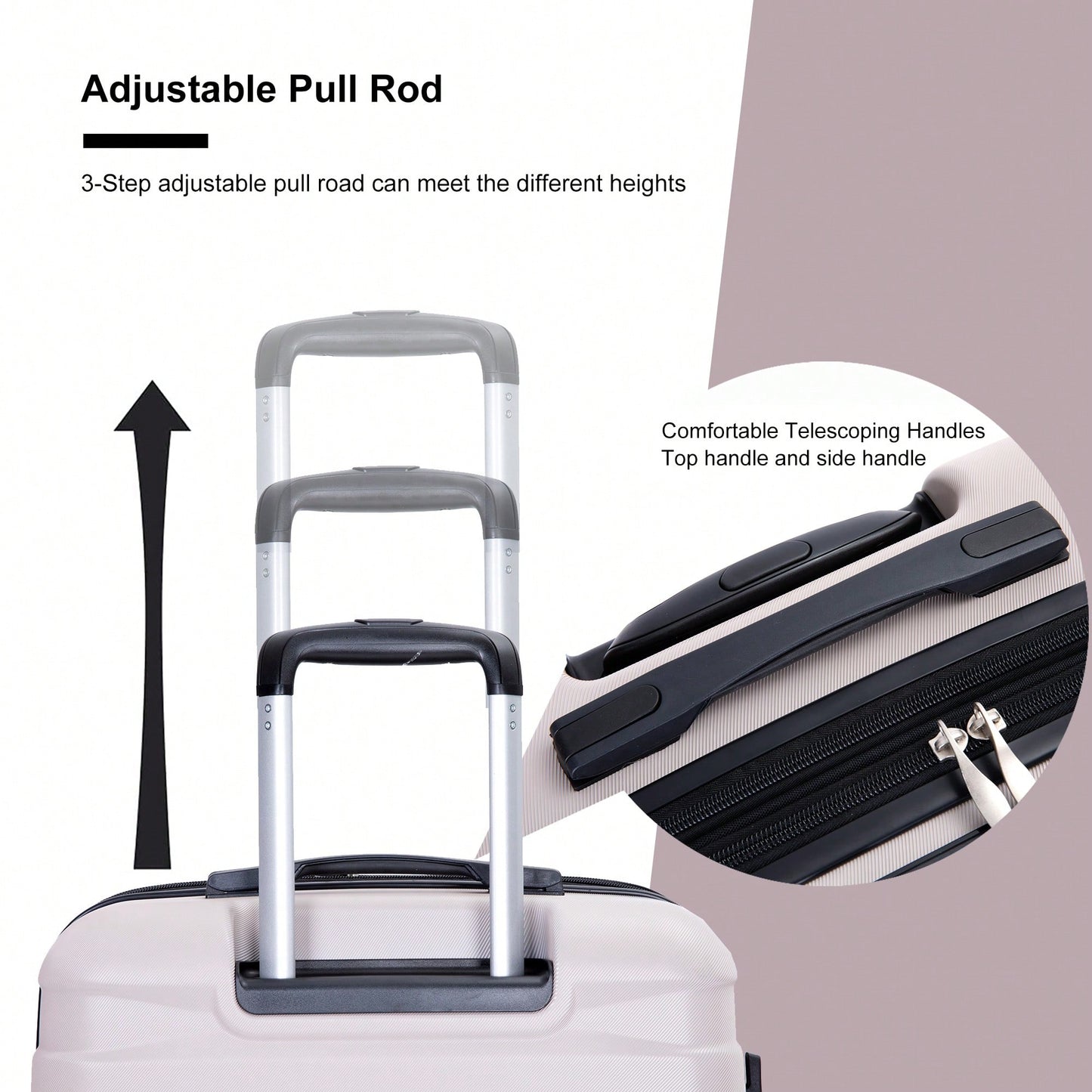Lightweight Durable 3-Piece Expandable Luggage Set With Double Spinner Wheels, TSA Lock, And Hooks - Dark Blue (21"/25"/29")