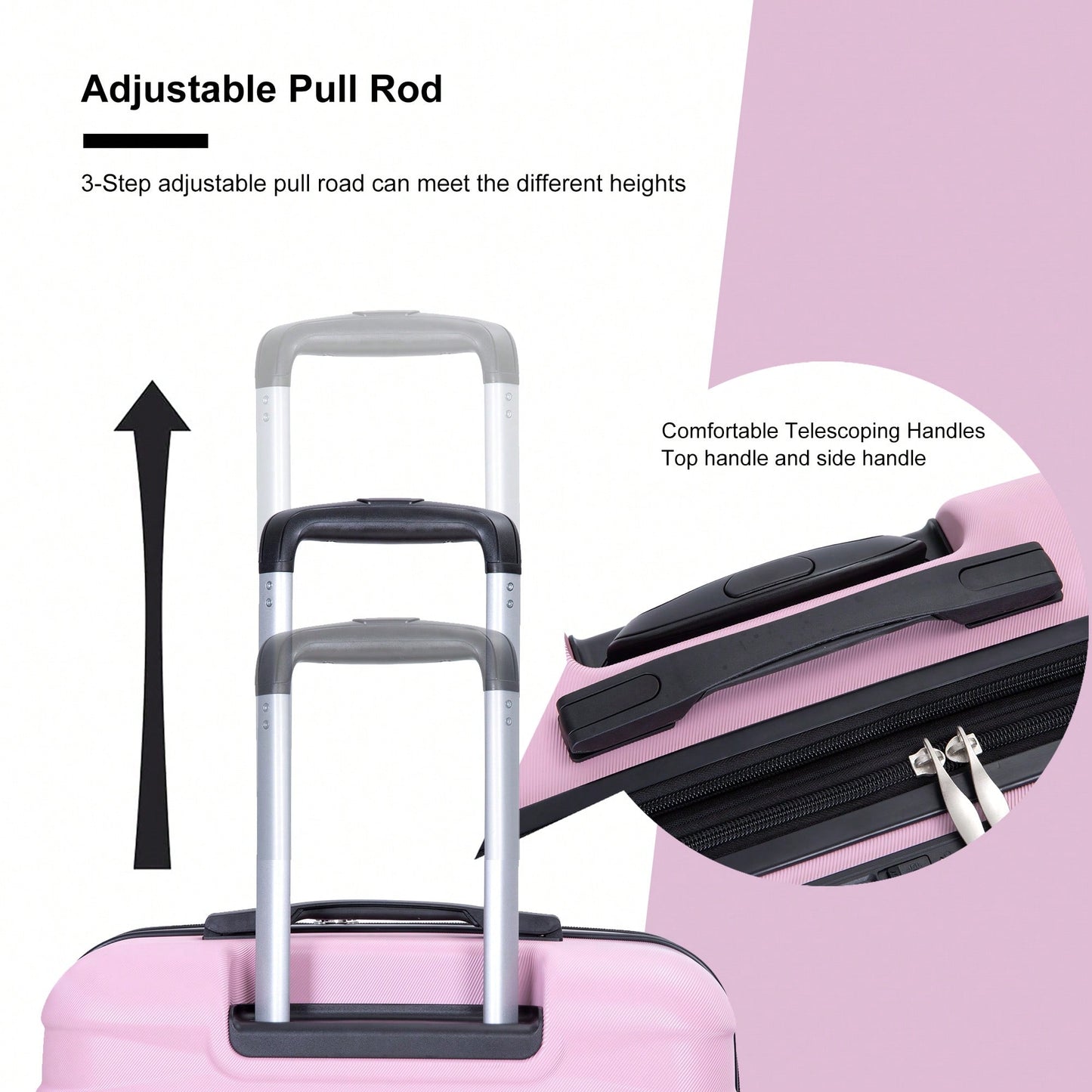 Lightweight Durable 3-Piece Expandable Luggage Set With Double Spinner Wheels, TSA Lock, And Hooks - Dark Blue (21"/25"/29")