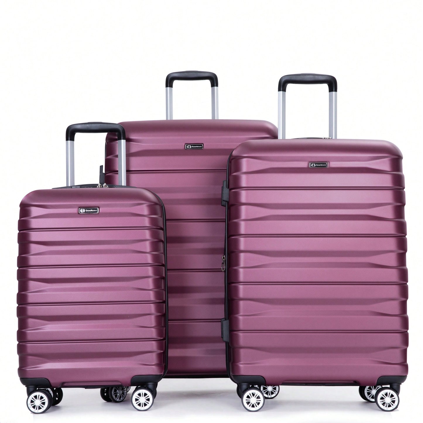 Lightweight Durable 3-Piece Expandable Luggage Set With Double Spinner Wheels, TSA Lock, And Hooks - Dark Blue (21"/25"/29")