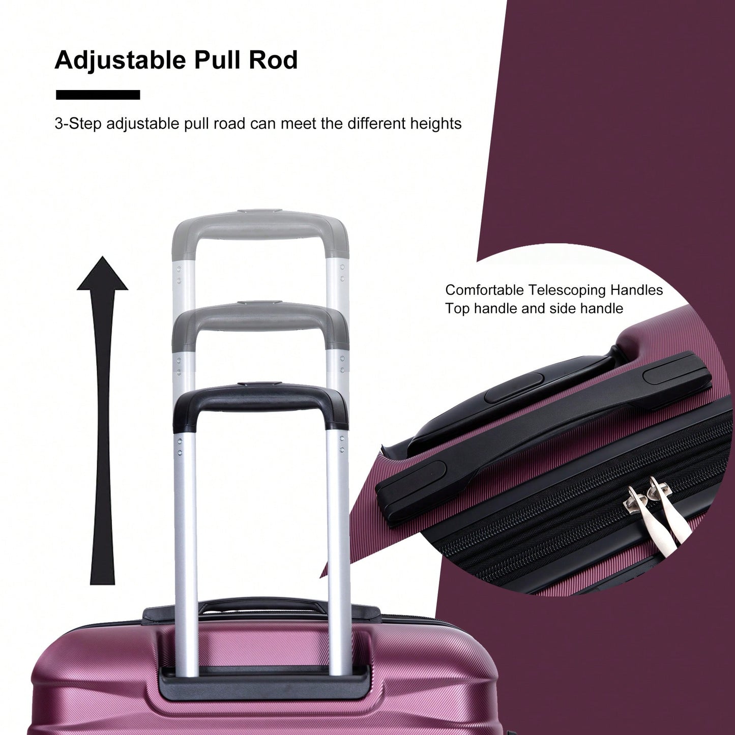 Lightweight Durable 3-Piece Expandable Luggage Set With Double Spinner Wheels, TSA Lock, And Hooks - Dark Blue (21"/25"/29")
