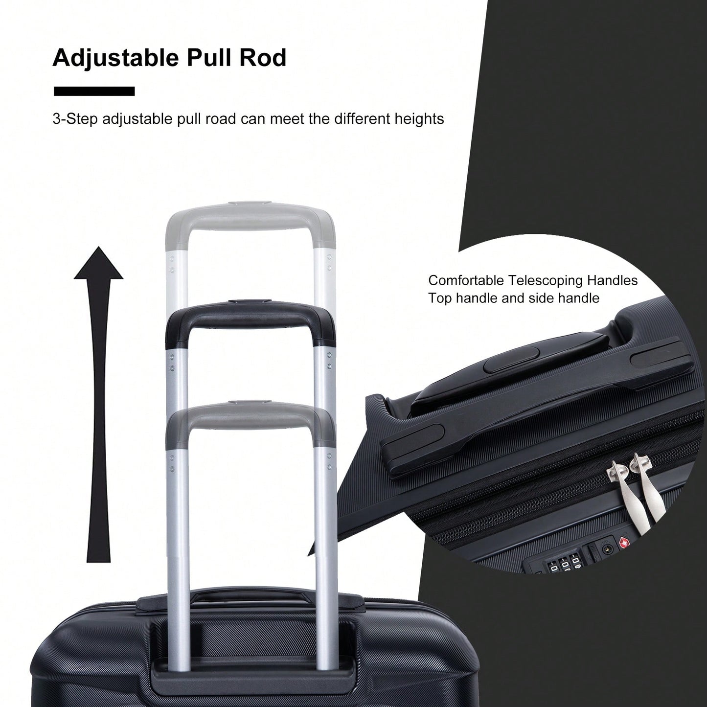 Lightweight Durable 3-Piece Expandable Luggage Set With Double Spinner Wheels, TSA Lock, And Hooks - Dark Blue (21"/25"/29")