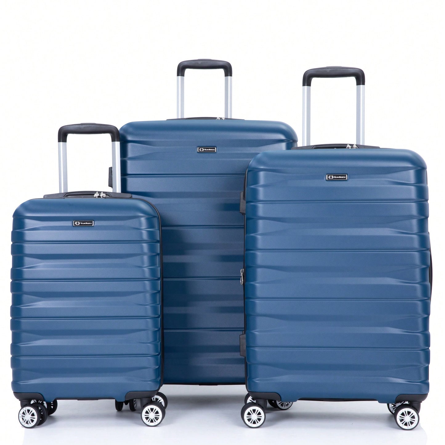 Lightweight Durable 3-Piece Expandable Luggage Set With Double Spinner Wheels, TSA Lock, And Hooks - Dark Blue (21"/25"/29")