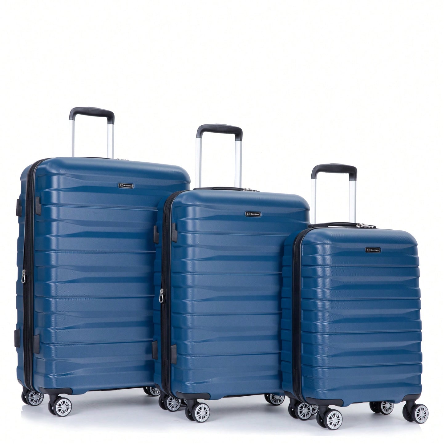 Lightweight Durable 3-Piece Expandable Luggage Set With Double Spinner Wheels, TSA Lock, And Hooks - Dark Blue (21"/25"/29")