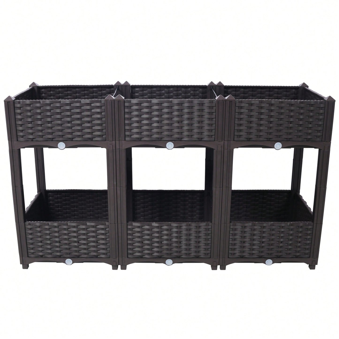 Elegant Elevated Garden Planter Box with Drainage for Vegetables Flowers and Herbs 47.2x15.7x27.7 Inches Brown