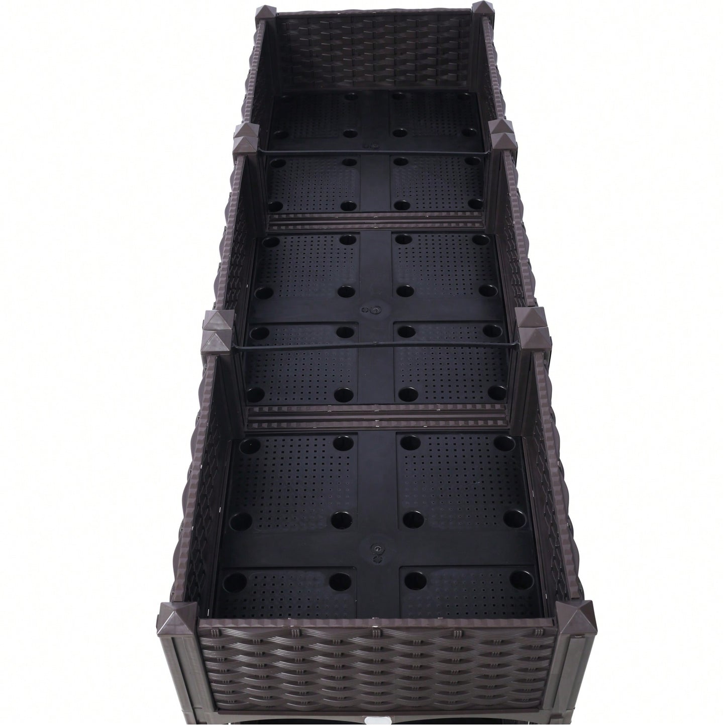 Elegant Elevated Garden Planter Box with Drainage for Vegetables Flowers and Herbs 47.2x15.7x27.7 Inches Brown