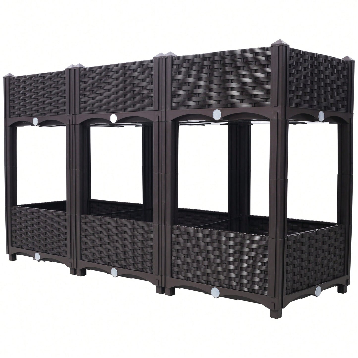 Elegant Elevated Garden Planter Box with Drainage for Vegetables Flowers and Herbs 47.2x15.7x27.7 Inches Brown