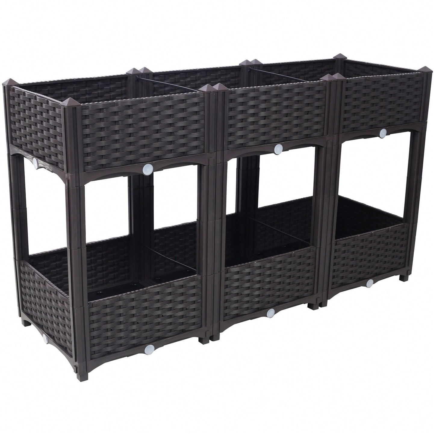 Elegant Elevated Garden Planter Box with Drainage for Vegetables Flowers and Herbs 47.2x15.7x27.7 Inches Brown