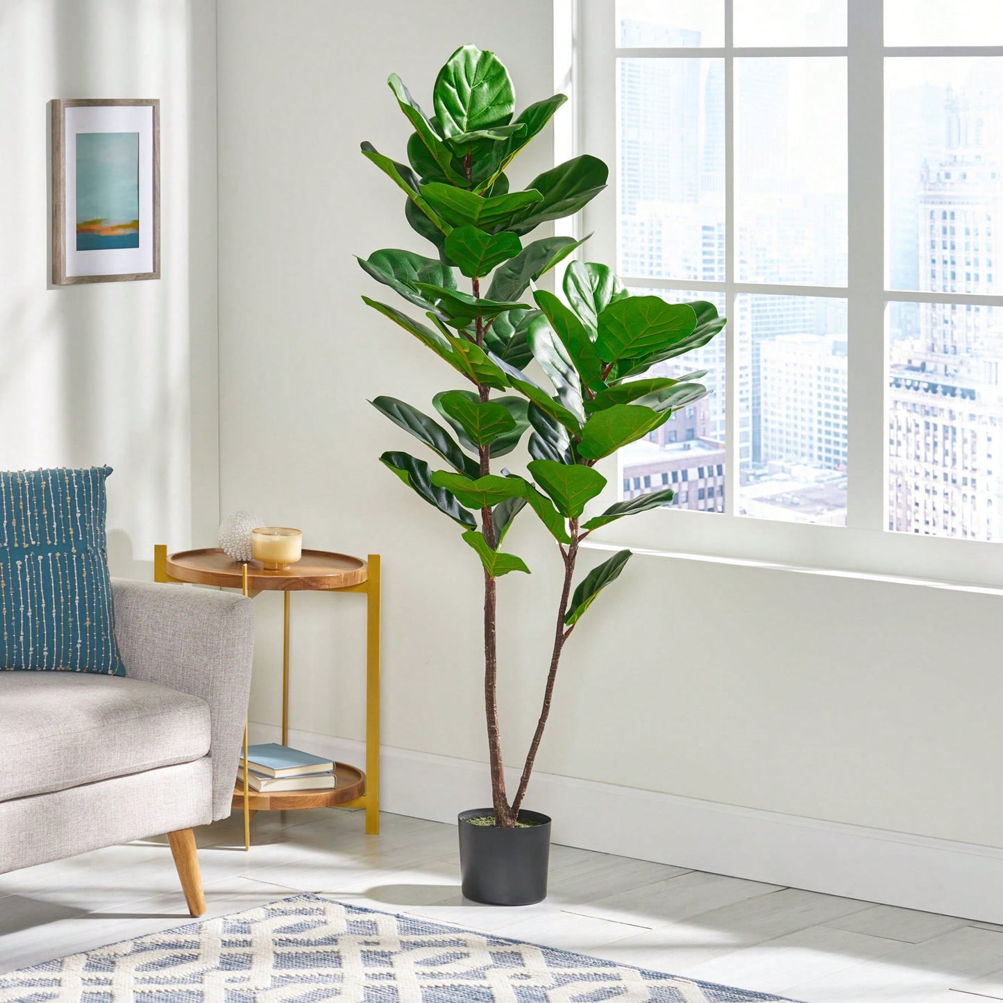 Lifelike 150CM Fiddle Leaf Fig Tree For Home Decor And Indoor Spaces