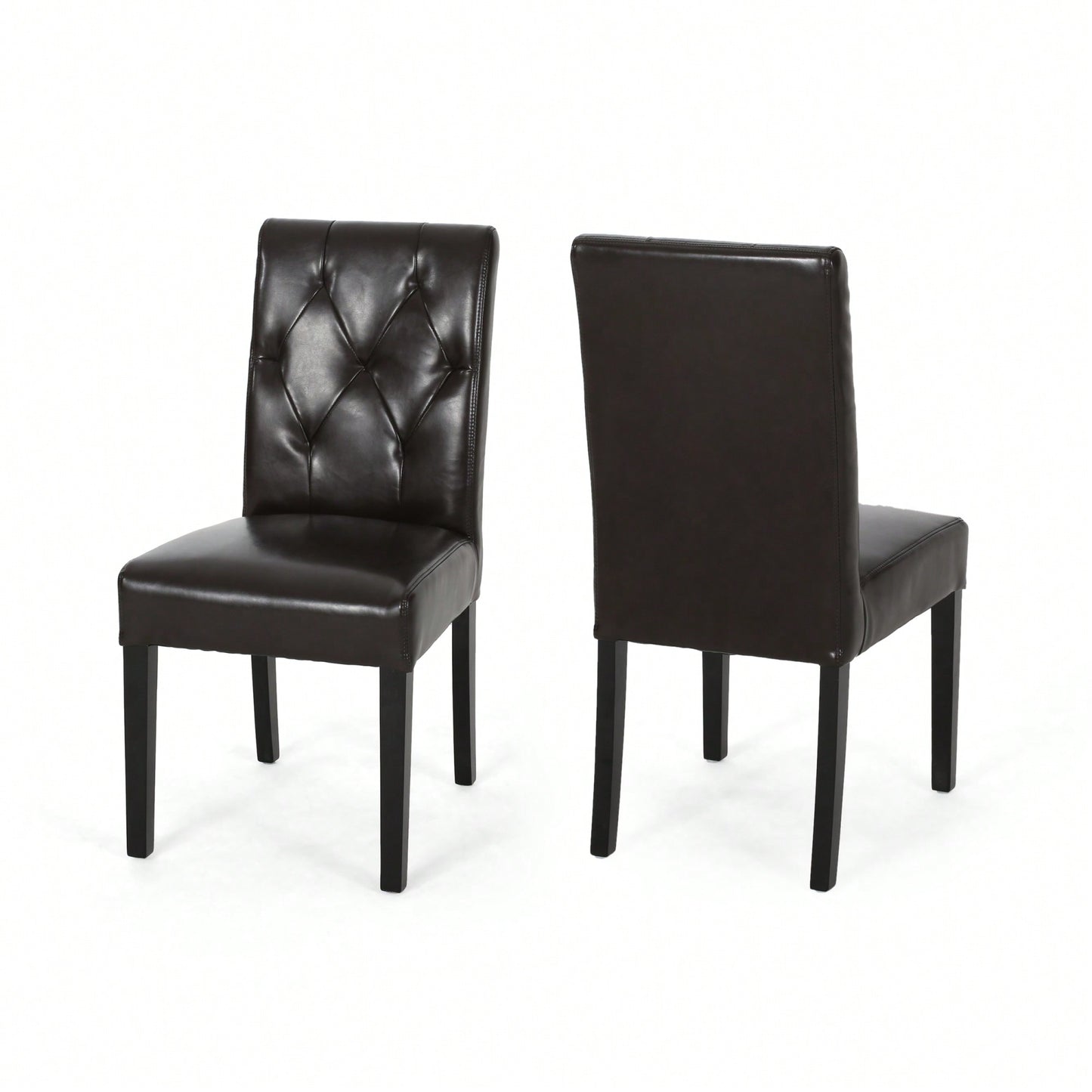 Elegant Tufted Dining Chair Set With Decorative Buttons - Pair Of 2
