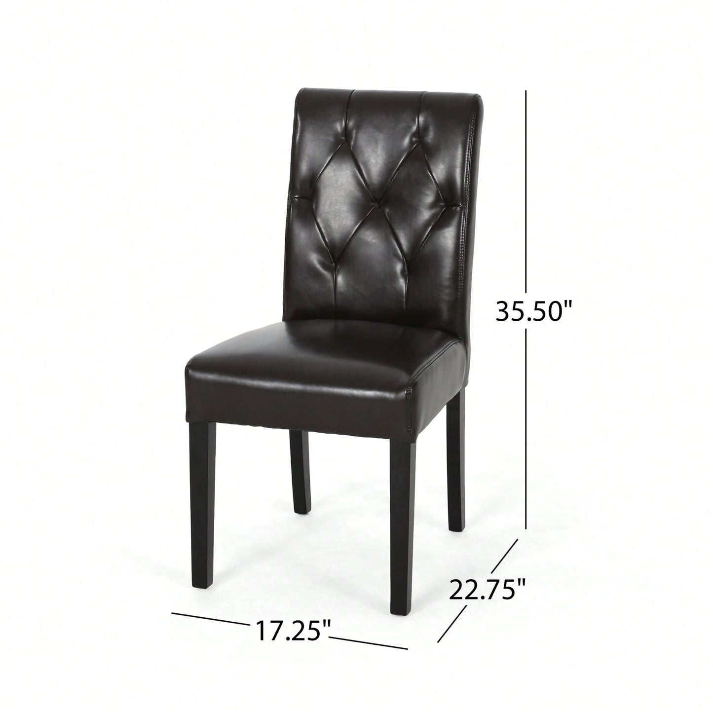 Elegant Tufted Dining Chair Set With Decorative Buttons - Pair Of 2