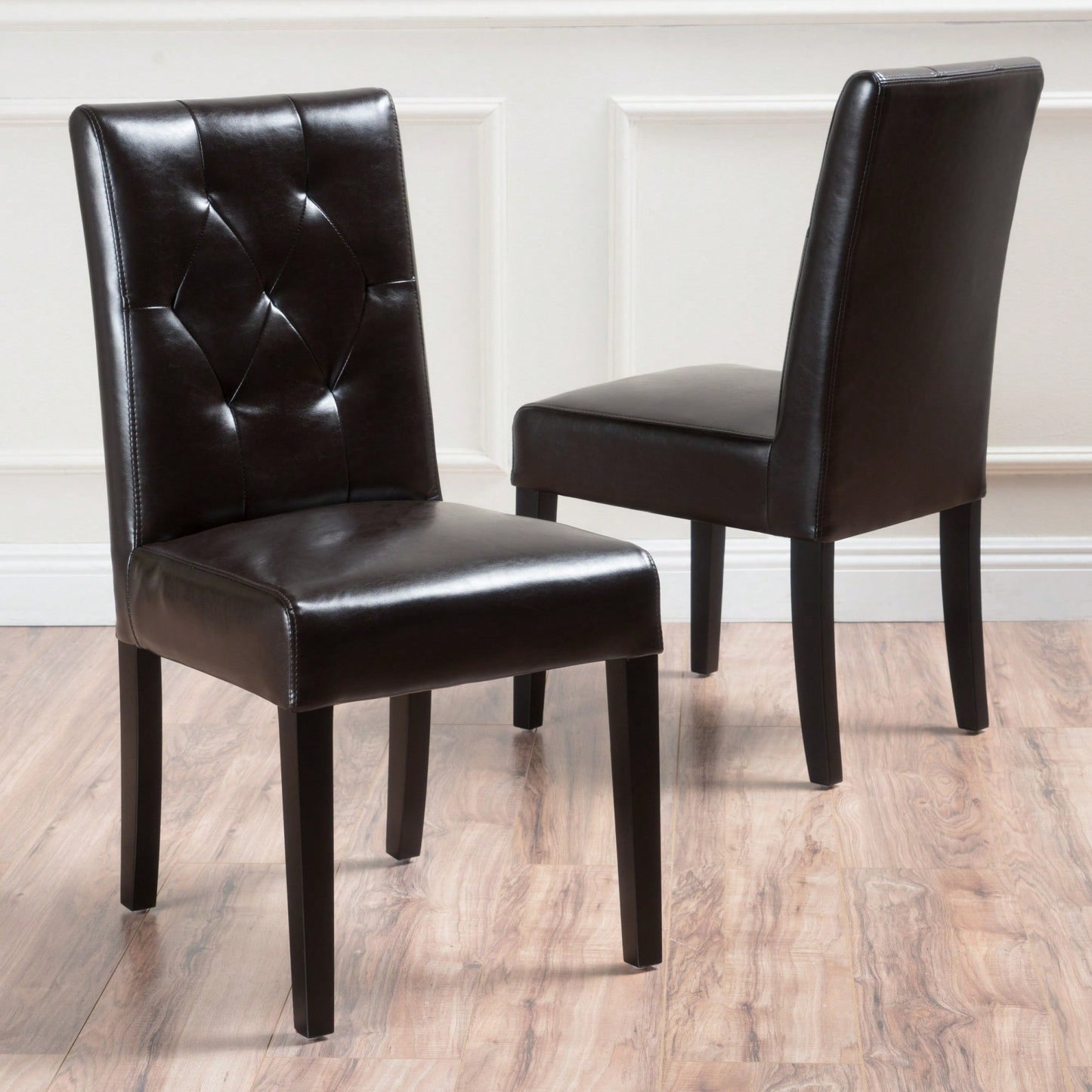 Elegant Tufted Dining Chair Set With Decorative Buttons - Pair Of 2