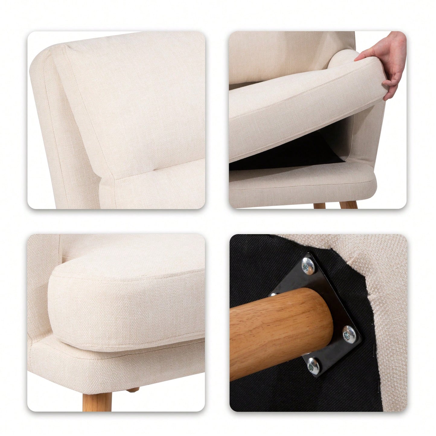 Mid Century Modern Accent Chair and Ottoman Set with Adjustable Backrest for Living Room and Bedroom