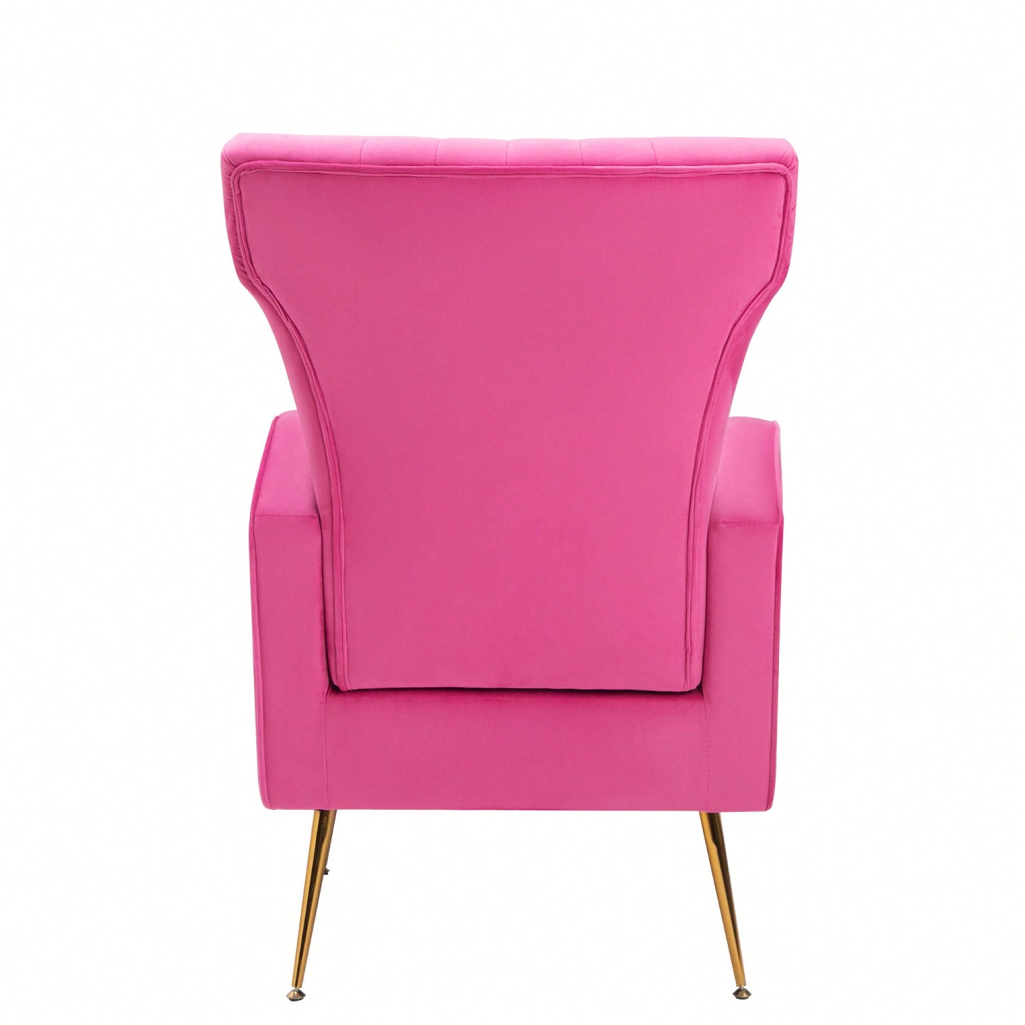 Chic Velvet Wingback Accent Chair With Gold Legs - Stylish Upholstered Armchair For Living Room Or Bedroom