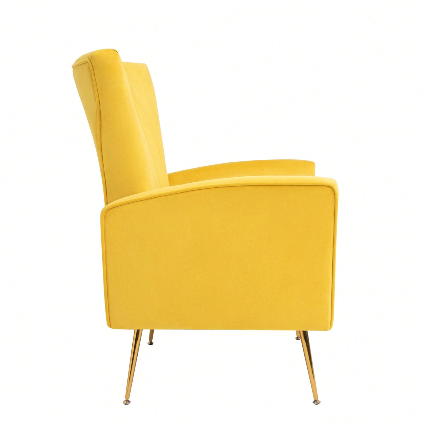 Chic Velvet Wingback Accent Chair With Gold Legs - Stylish Upholstered Armchair For Living Room Or Bedroom