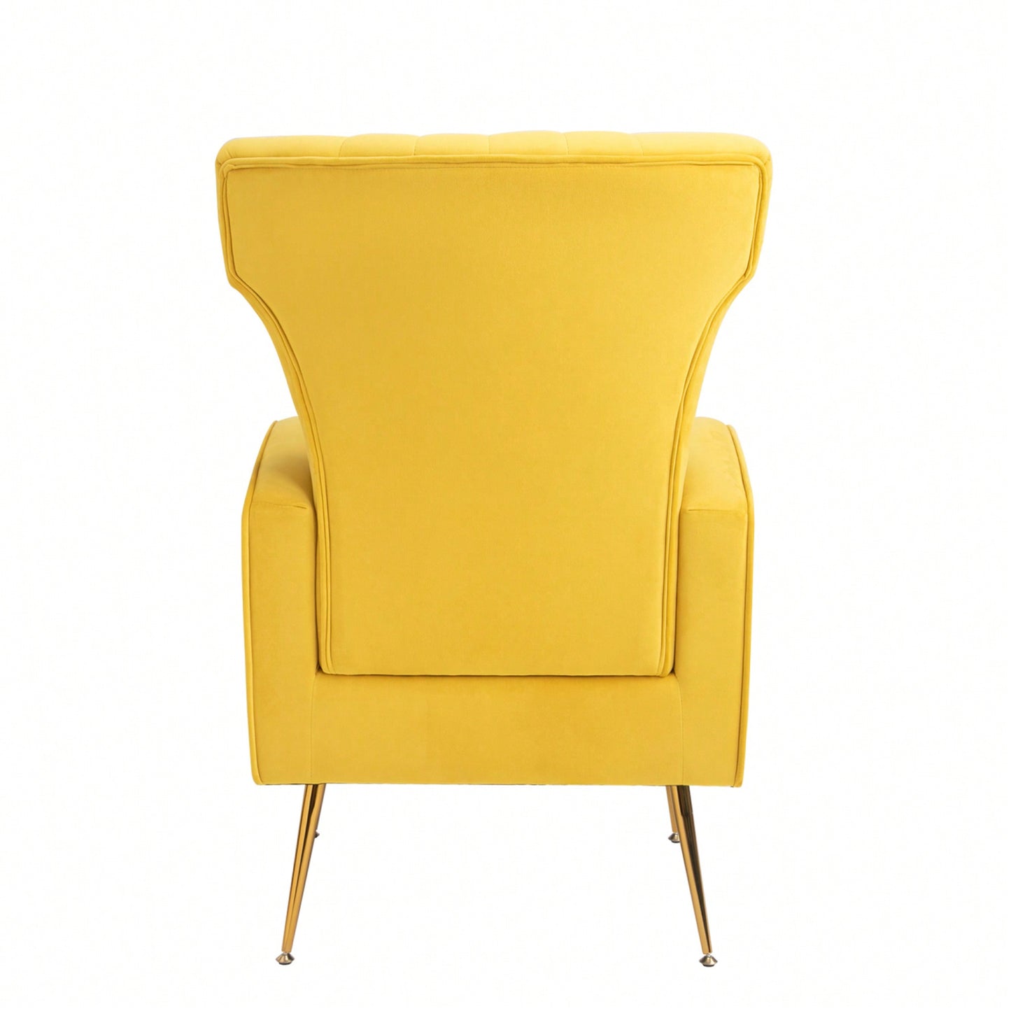 Chic Velvet Wingback Accent Chair With Gold Legs - Stylish Upholstered Armchair For Living Room Or Bedroom