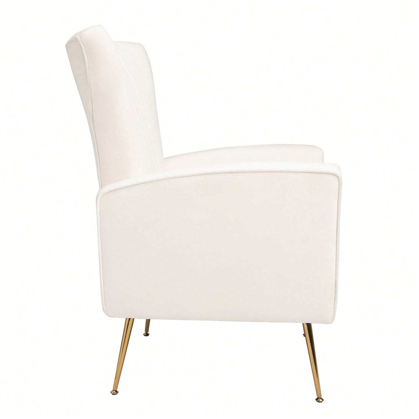 Elegant Velvet Wingback Accent Chair With Gold Legs - Upholstered Arm Chair For Living Room And Bedroom Decor