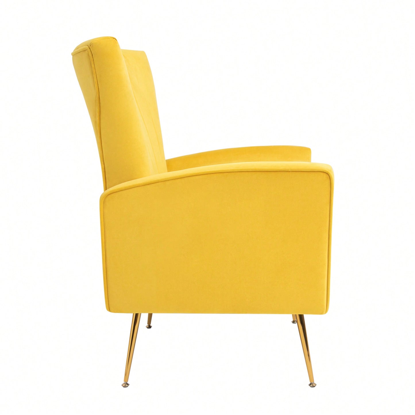 Elegant Velvet Wingback Accent Chair With Gold Legs - Upholstered Arm Chair For Living Room And Bedroom Decor