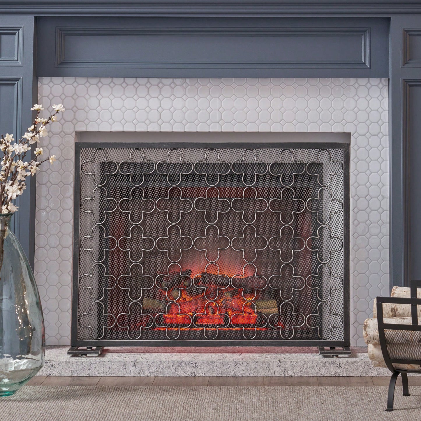 Elegant Decorative Fire Screen For Home Safety And Style – Enhance Your Fireplace With A Stylish Room Divider