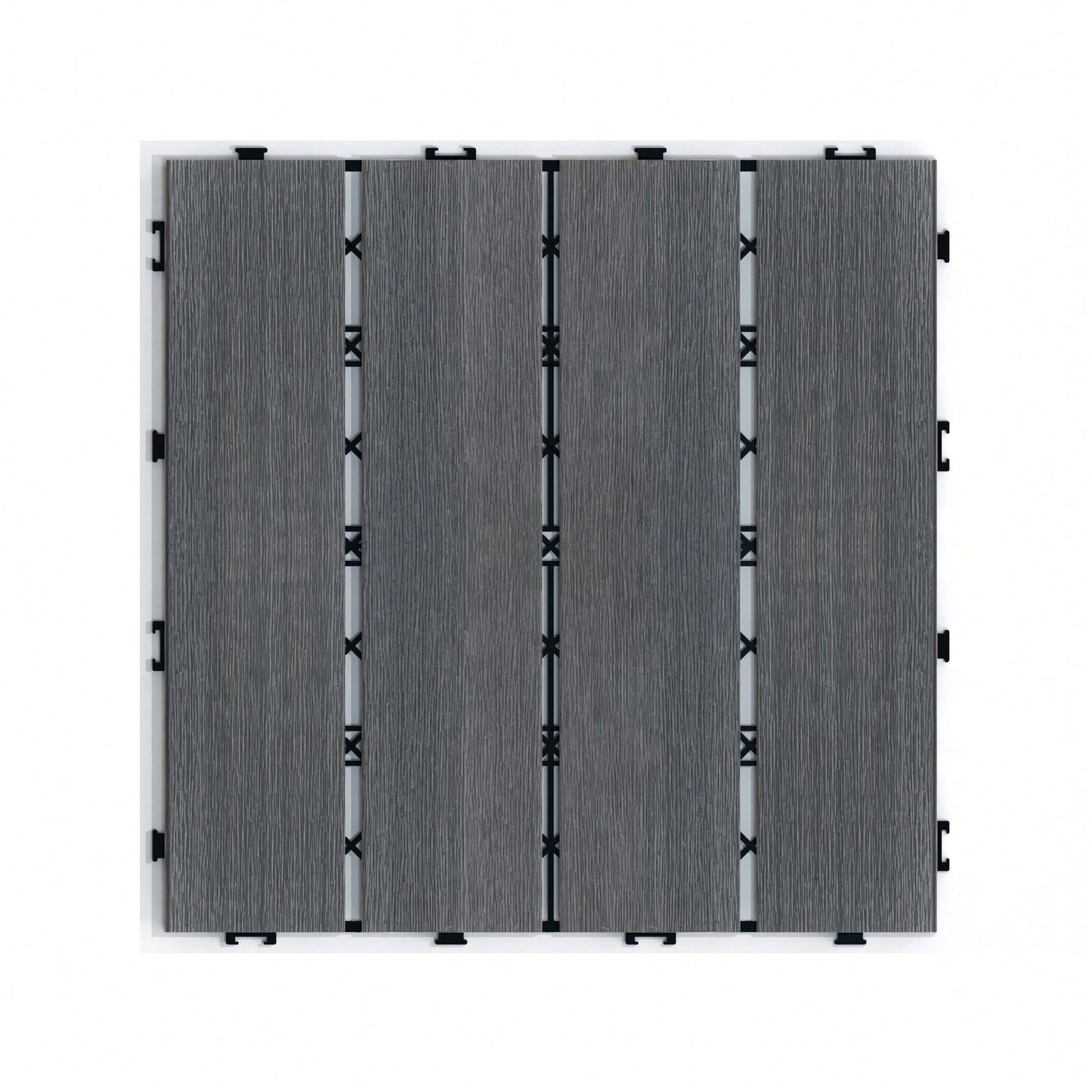 Eco-Friendly WPC Interlocking Patio Deck Tiles - Pack Of 11, 11.8" Easy DIY Water-Resistant Outdoor Flooring Solutions