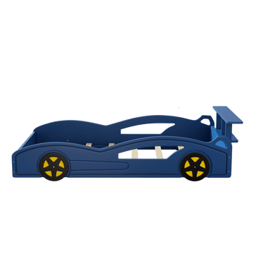 Car-Shaped Twin Bed With Wheels - Colorful Wooden Race Car Design For Teens