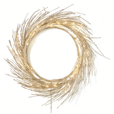 Illuminated 24-Inch Decorative Paper Wreath With LED Lights For Festive Home Décor