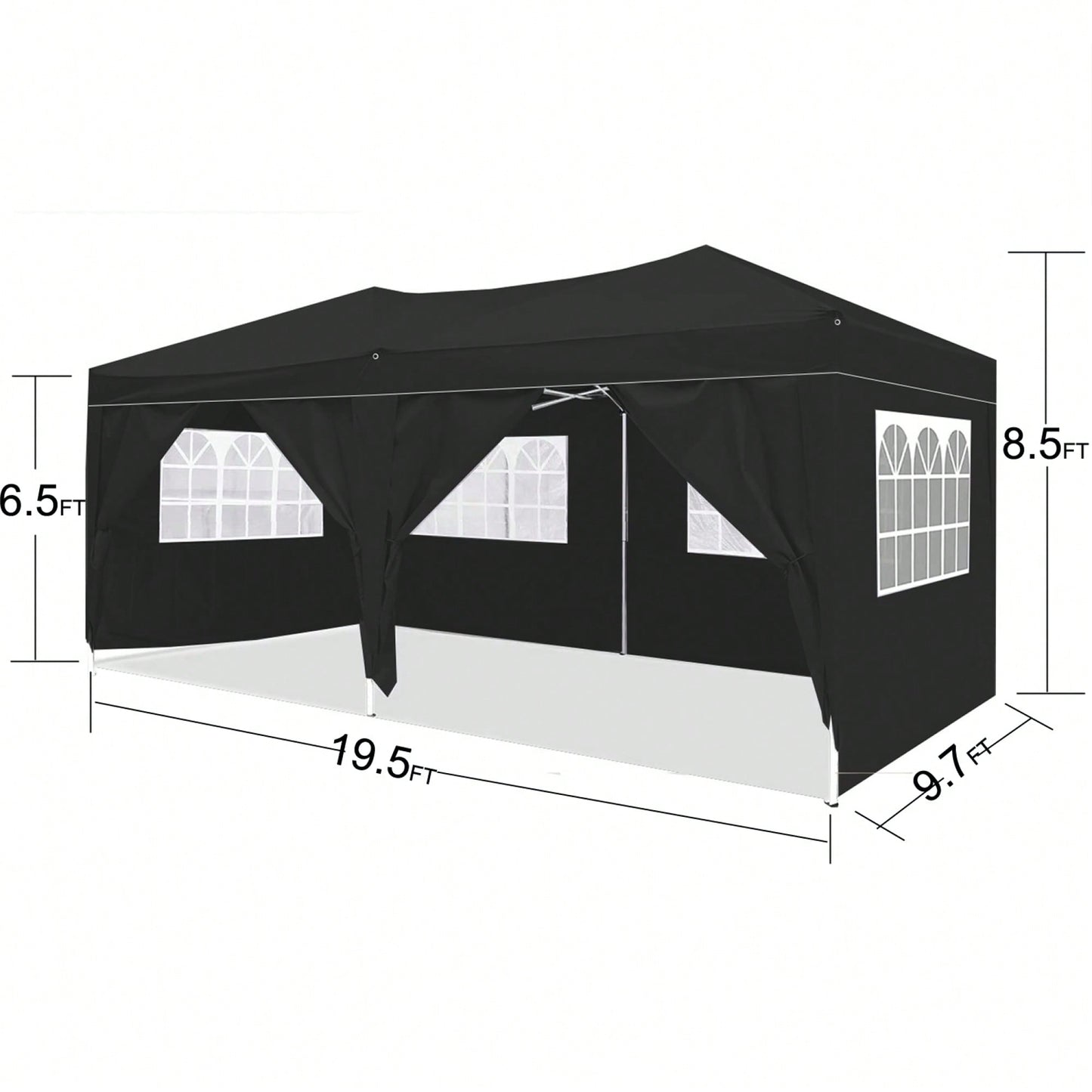 10x20 Portable Outdoor Pop-Up Canopy Tent With Removable Sidewalls, Carry Bag & Weight Bags For Party And Event