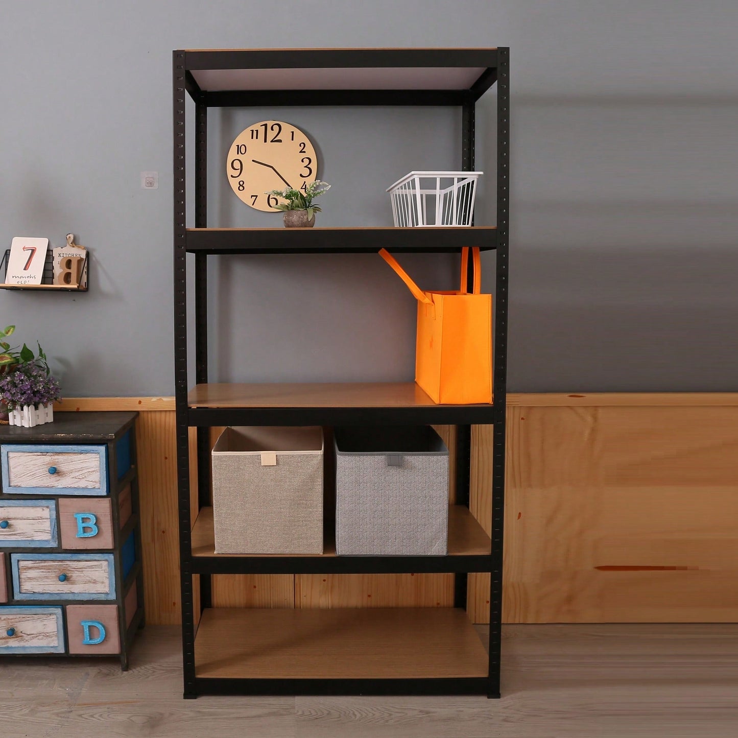 Heavy Duty 5-Tier Adjustable Storage Shelves - Metal Utility Rack For Garage, Pantry, Closet, And Kitchen, 23.6" X 15.7" X 47.2", Black