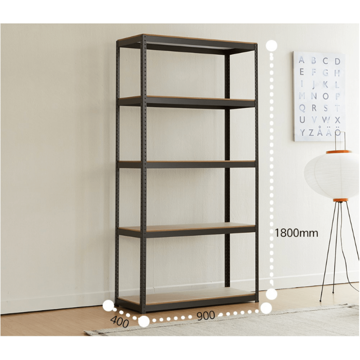 Heavy Duty 5-Tier Adjustable Storage Shelves - Metal Utility Rack For Garage, Pantry, Closet, And Kitchen, 23.6" X 15.7" X 47.2", Black