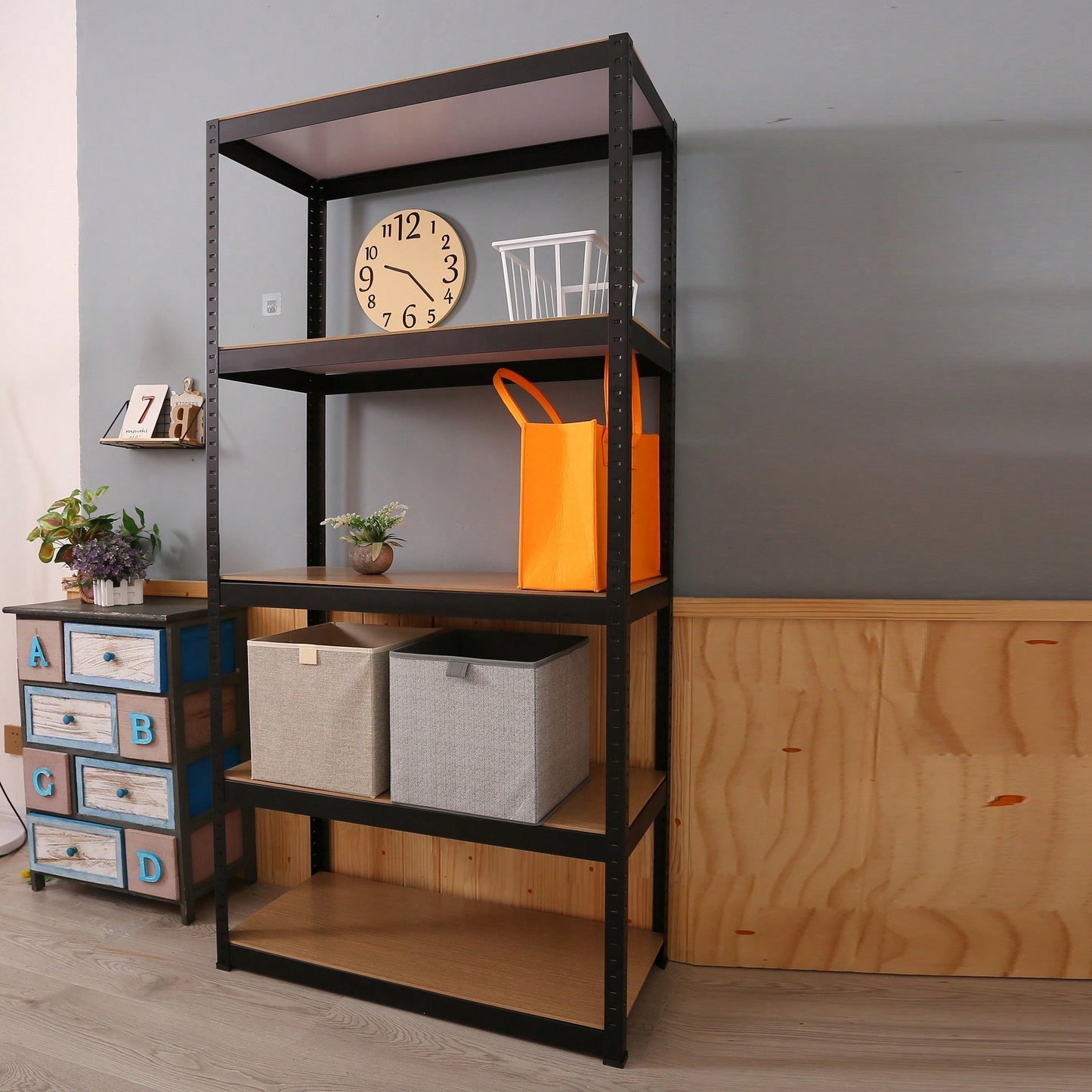 Heavy Duty 5-Tier Adjustable Storage Shelves - Metal Utility Rack For Garage, Pantry, Closet, And Kitchen, 23.6" X 15.7" X 47.2", Black