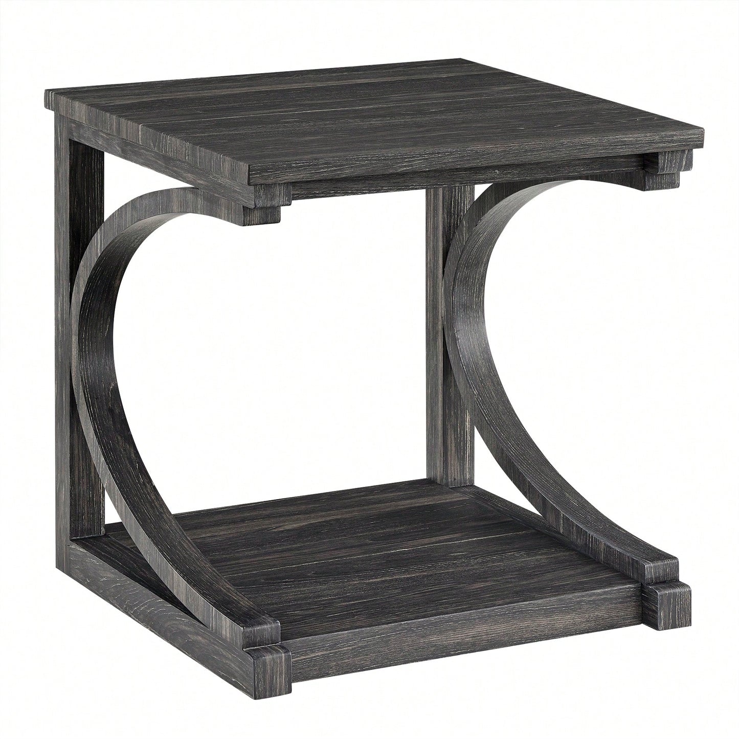 Stylish Solid Wood 23.8-Inch Modern Coffee Table With Storage For Living Room, Kitchen, And Apartment - Unique Shape Center Table