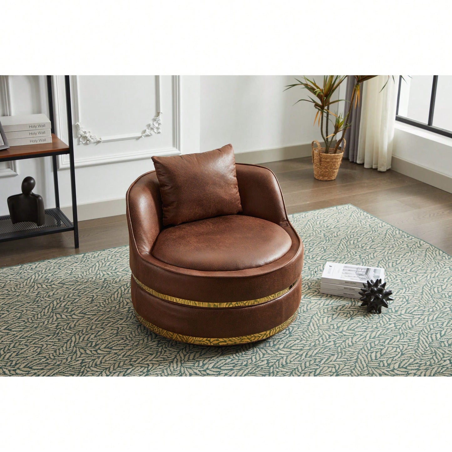 Modern 360-Degree Swivel Accent Chair - Stylish Barrel Chair For Living Room And Bedroom Comfort