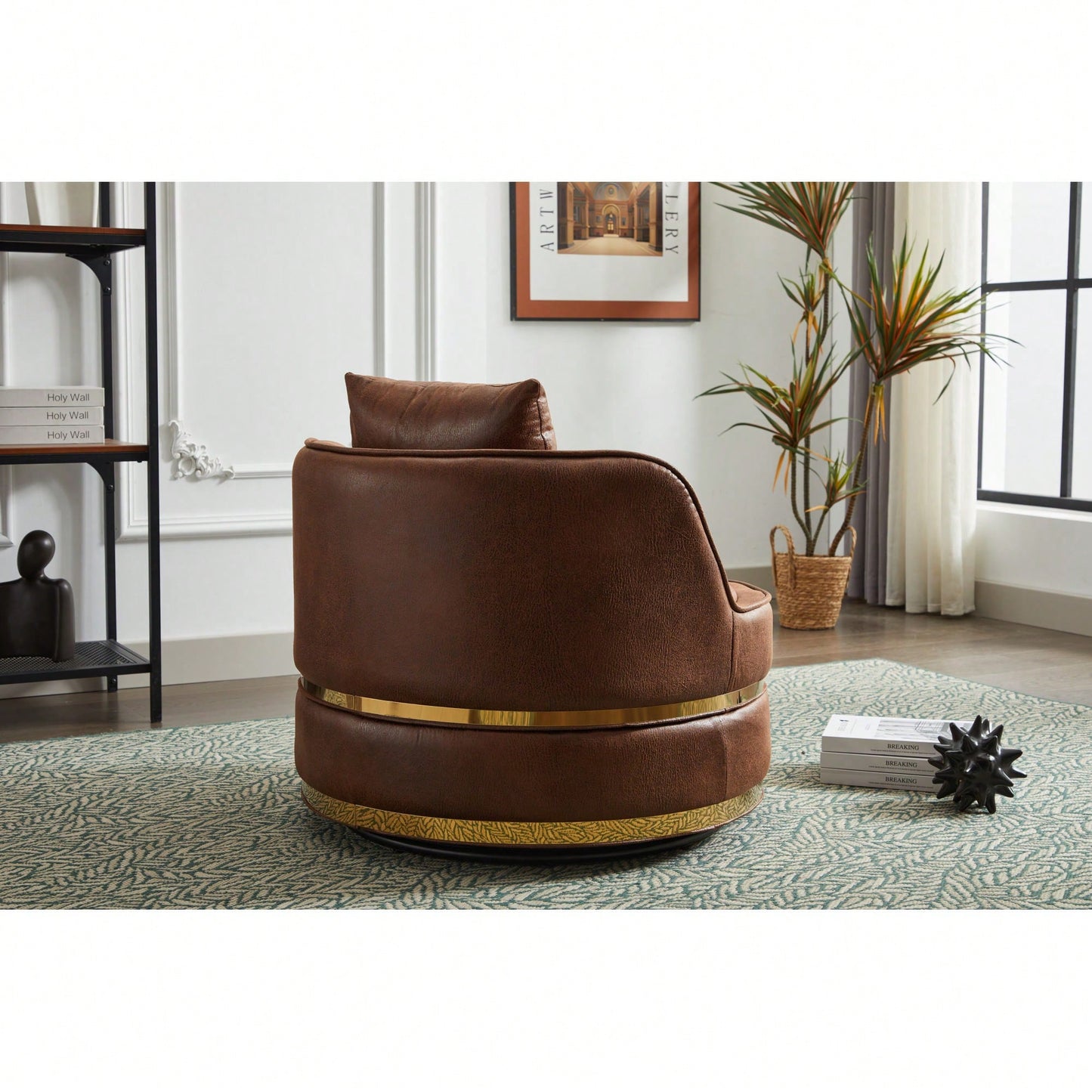 Modern 360-Degree Swivel Accent Chair - Stylish Barrel Chair For Living Room And Bedroom Comfort