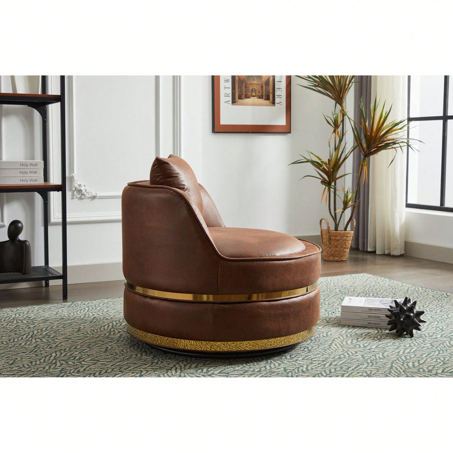 Modern 360-Degree Swivel Accent Chair - Stylish Barrel Chair For Living Room And Bedroom Comfort