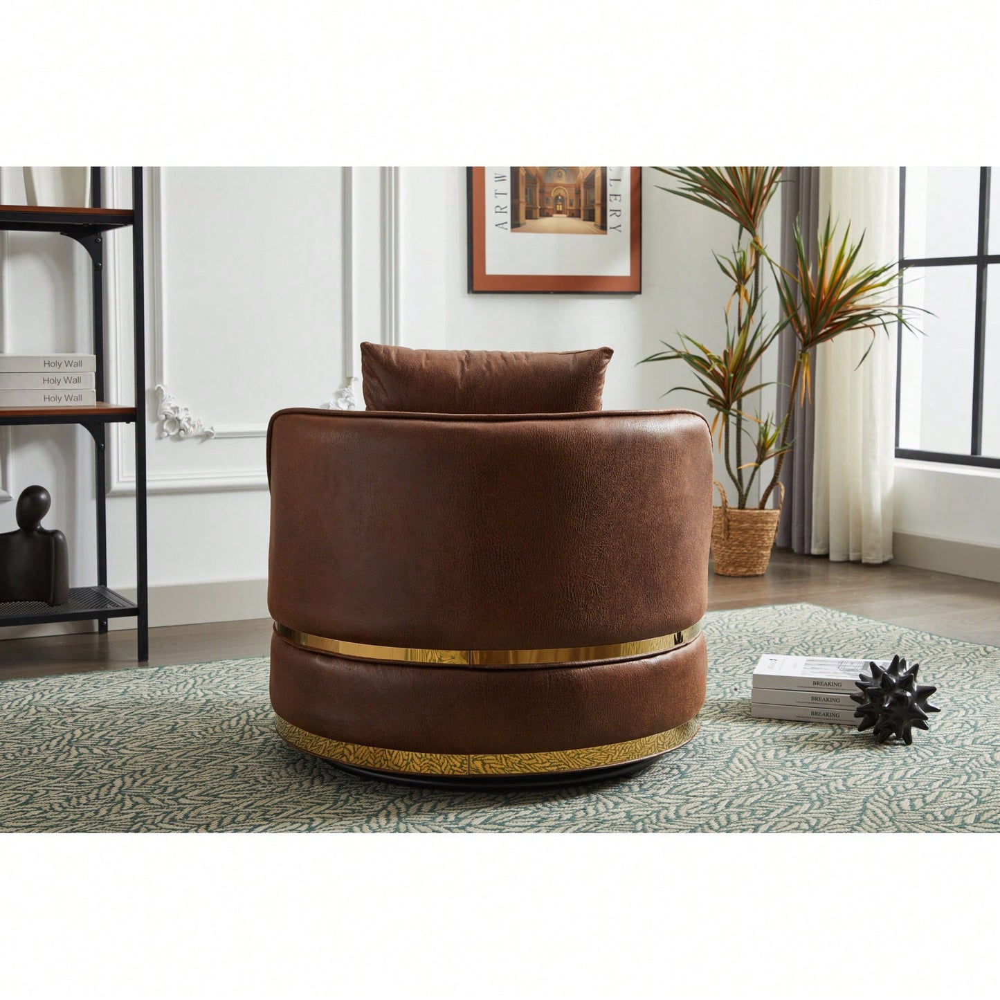 Modern 360-Degree Swivel Accent Chair - Stylish Barrel Chair For Living Room And Bedroom Comfort