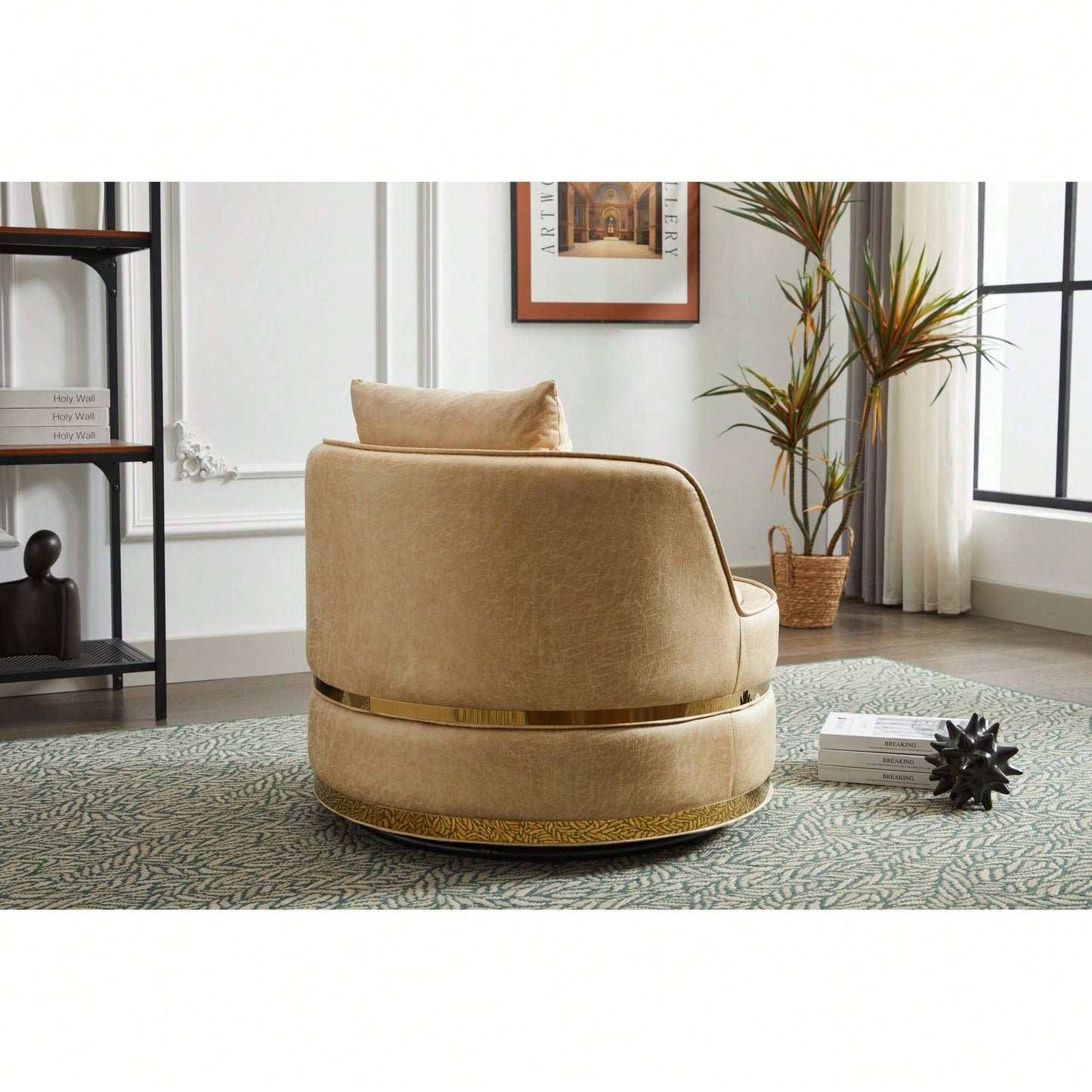 Modern 360-Degree Swivel Accent Chair - Stylish Barrel Chair For Living Room And Bedroom Comfort