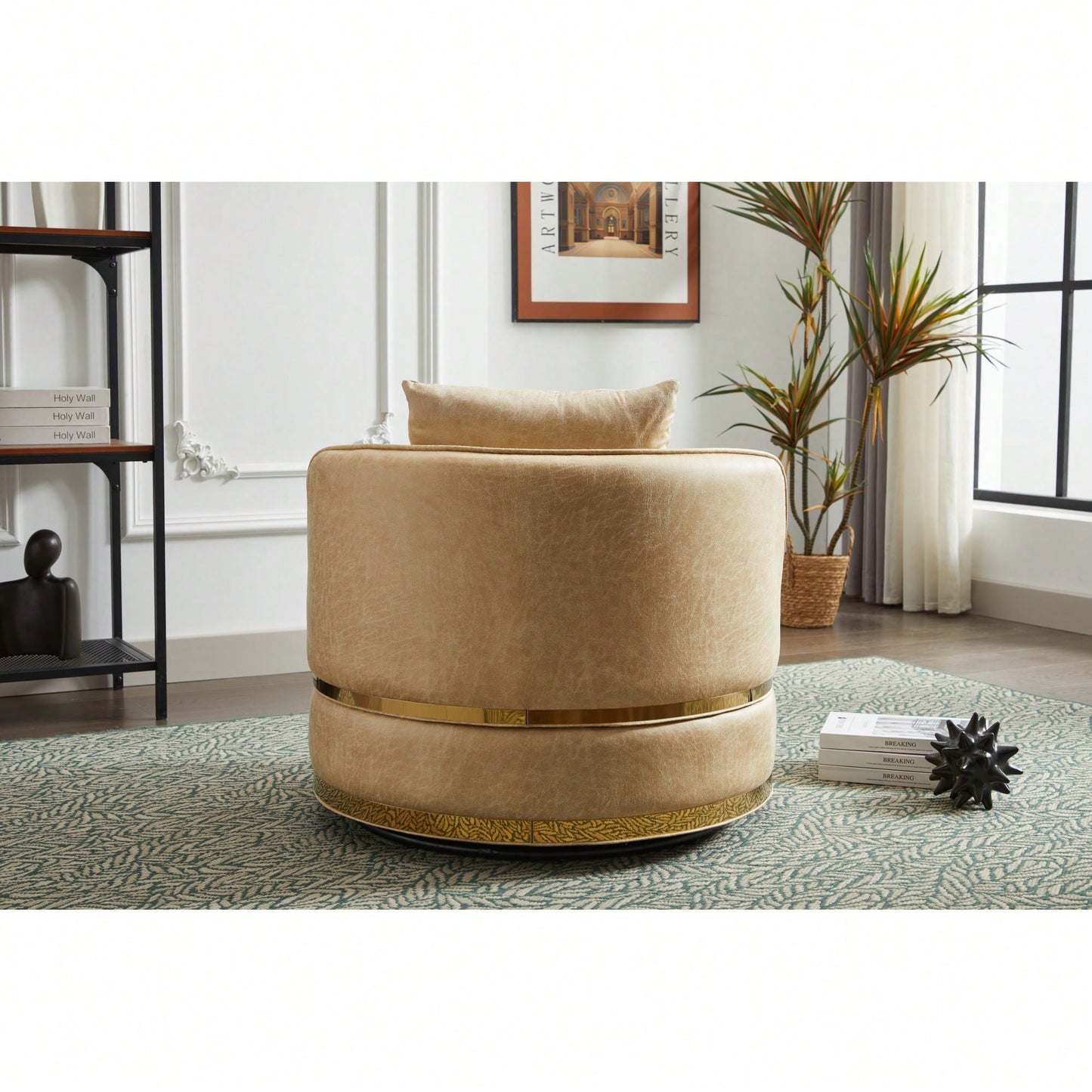 Modern 360-Degree Swivel Accent Chair - Stylish Barrel Chair For Living Room And Bedroom Comfort
