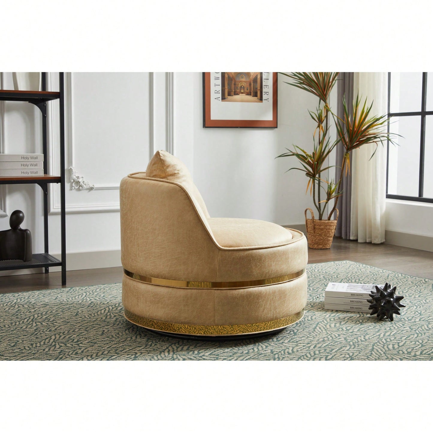 Modern 360-Degree Swivel Accent Chair - Stylish Barrel Chair For Living Room And Bedroom Comfort
