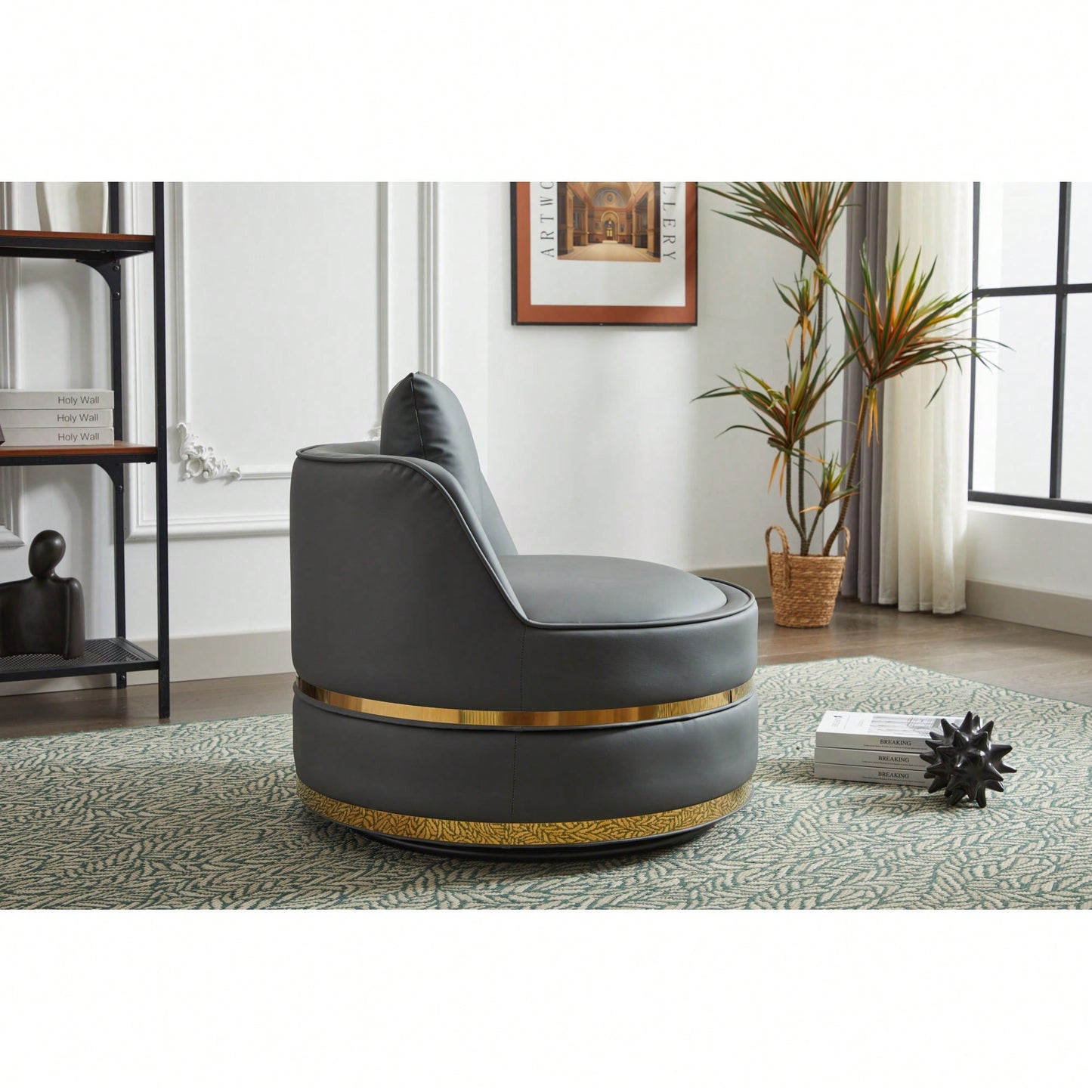 Modern 360-Degree Swivel Accent Chair - Stylish Barrel Chair For Living Room And Bedroom Comfort