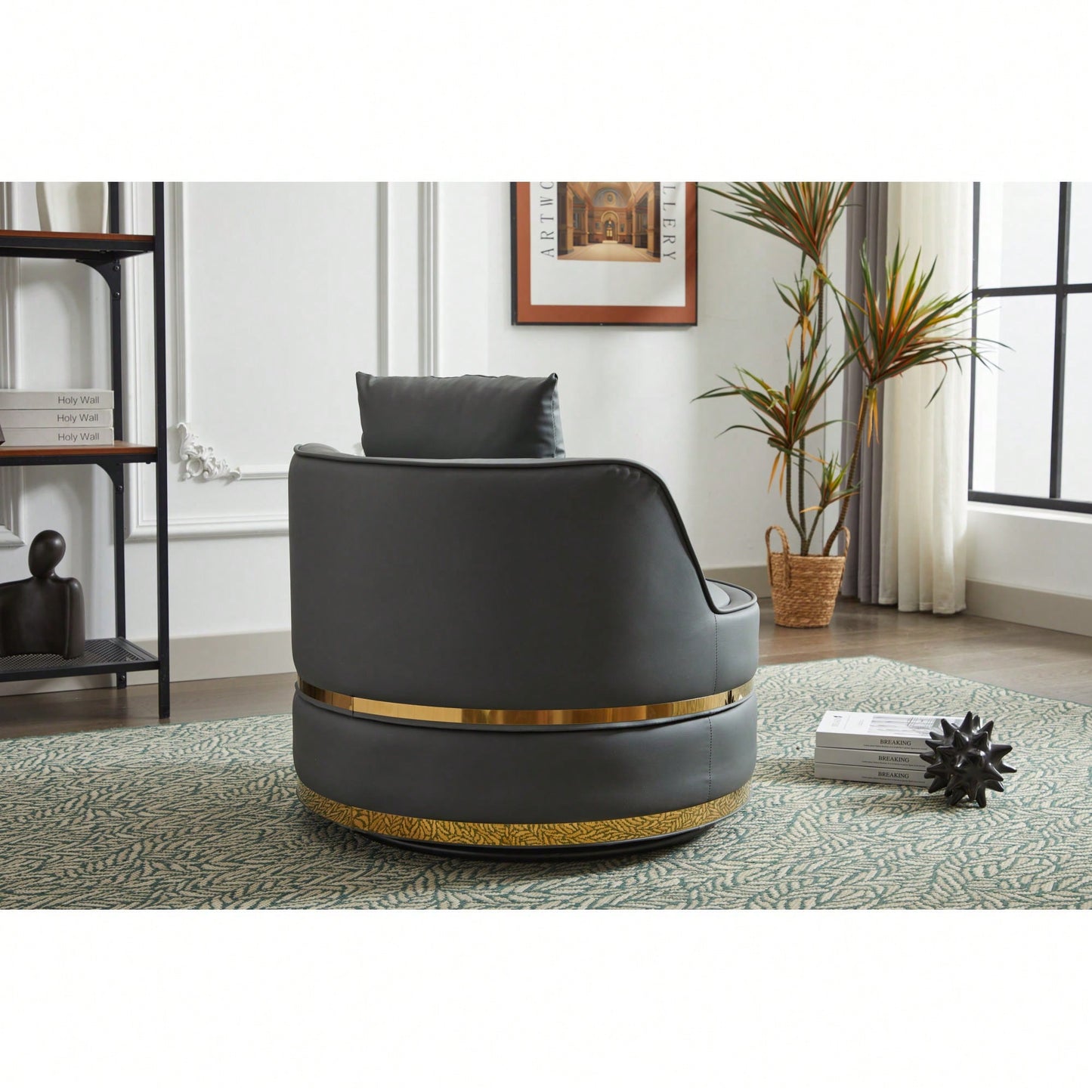 Modern 360-Degree Swivel Accent Chair - Stylish Barrel Chair For Living Room And Bedroom Comfort