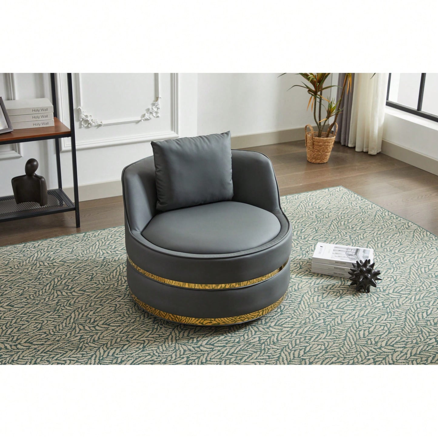 Modern 360-Degree Swivel Accent Chair - Stylish Barrel Chair For Living Room And Bedroom Comfort