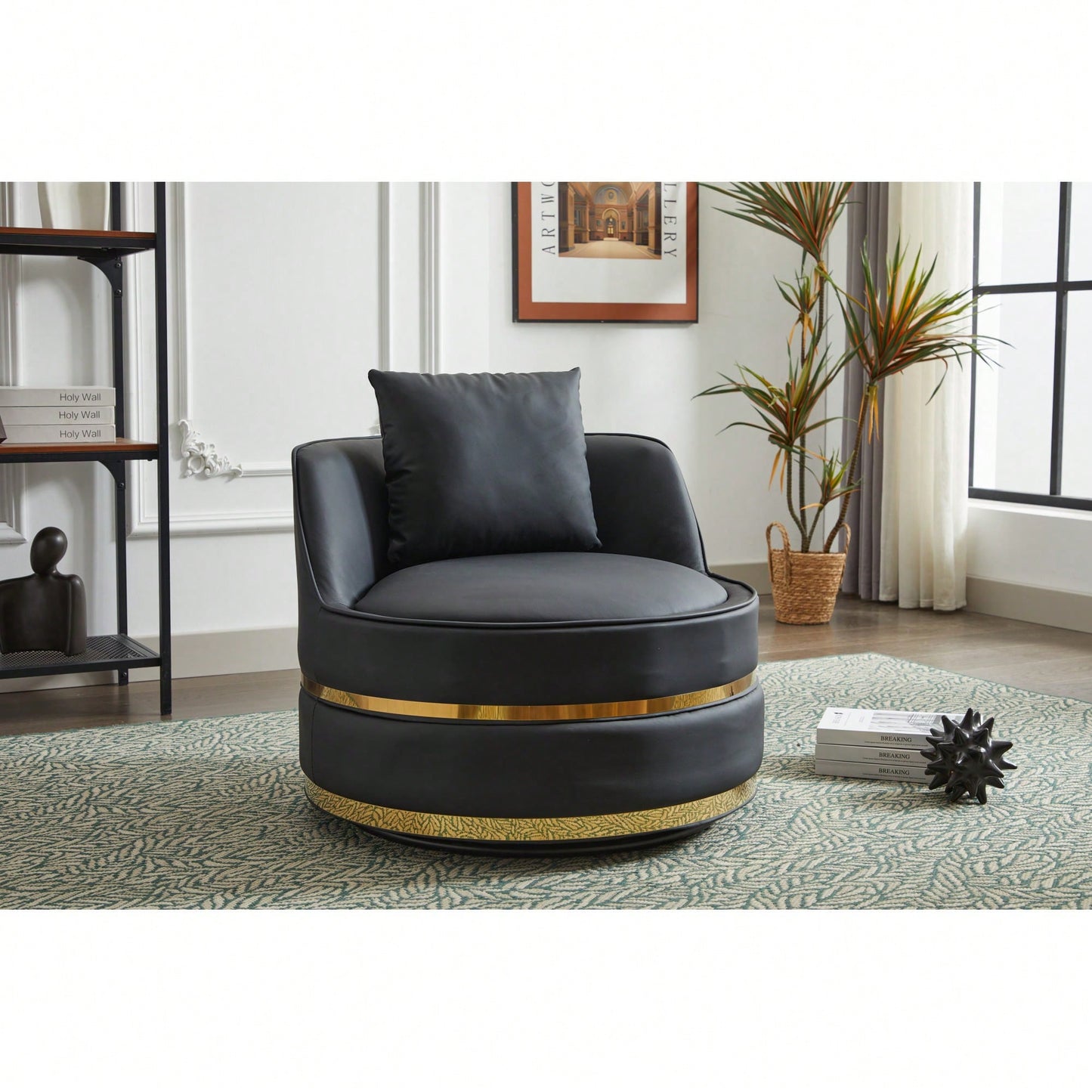 Modern 360-Degree Swivel Accent Chair - Stylish Barrel Chair For Living Room And Bedroom Comfort