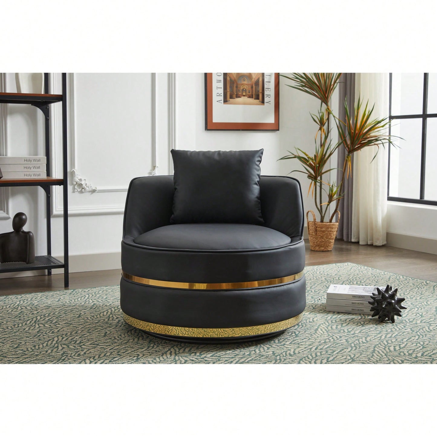 Modern 360-Degree Swivel Accent Chair - Stylish Barrel Chair For Living Room And Bedroom Comfort