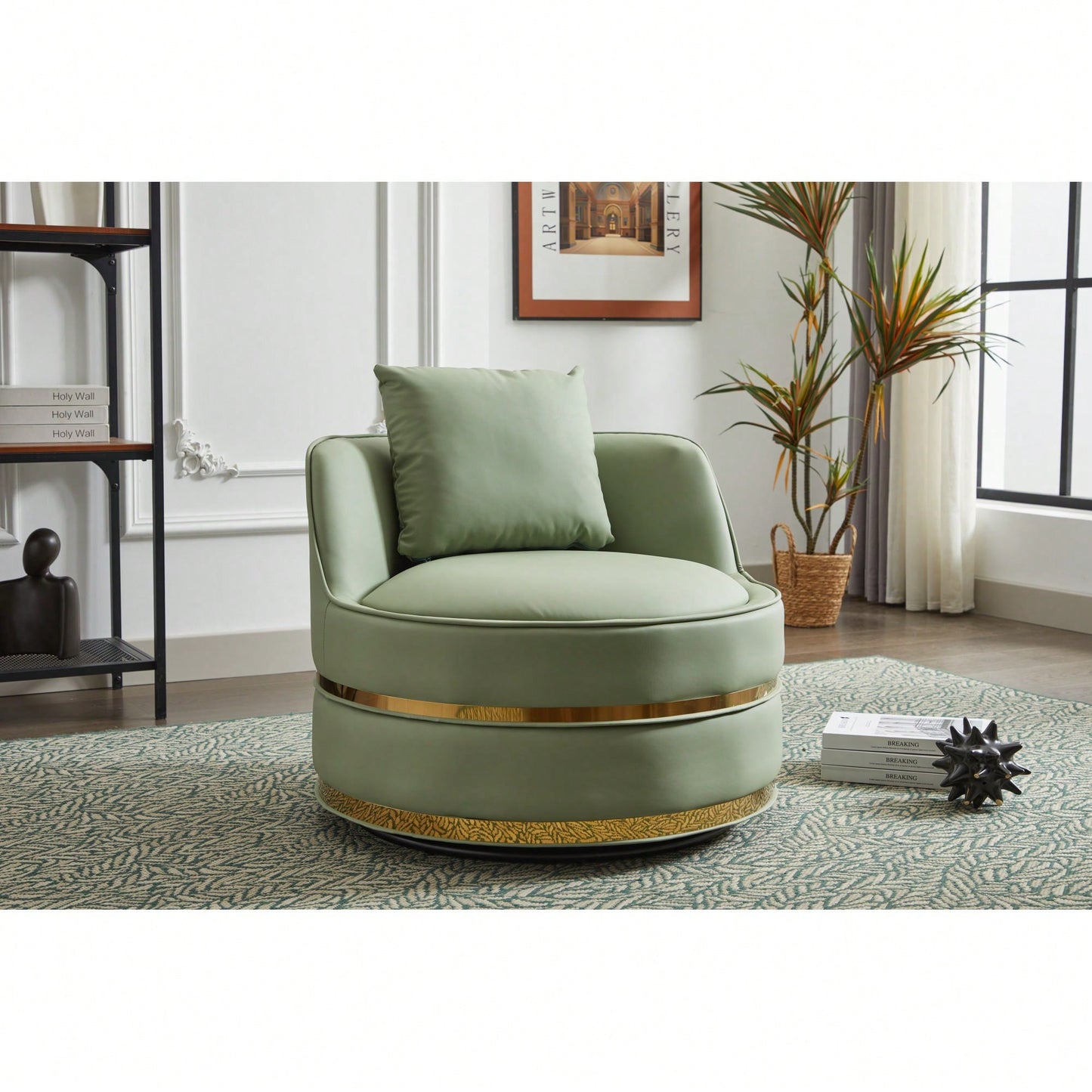Modern 360-Degree Swivel Accent Chair - Stylish Barrel Chair For Living Room And Bedroom Comfort