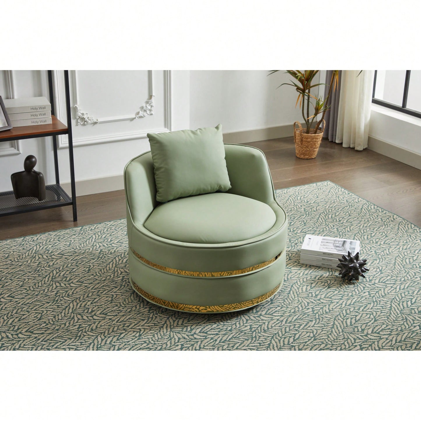 Modern 360-Degree Swivel Accent Chair - Stylish Barrel Chair For Living Room And Bedroom Comfort