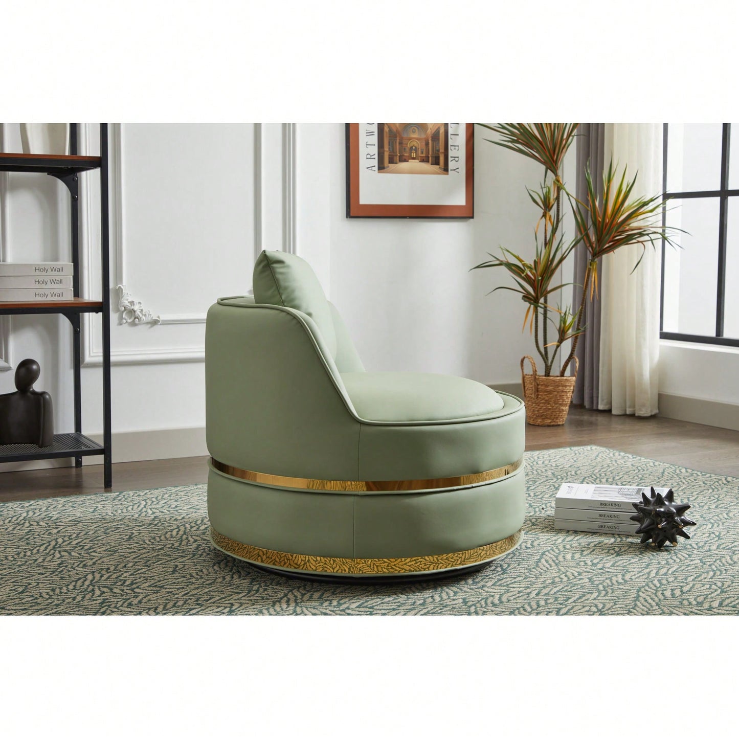 Modern 360-Degree Swivel Accent Chair - Stylish Barrel Chair For Living Room And Bedroom Comfort
