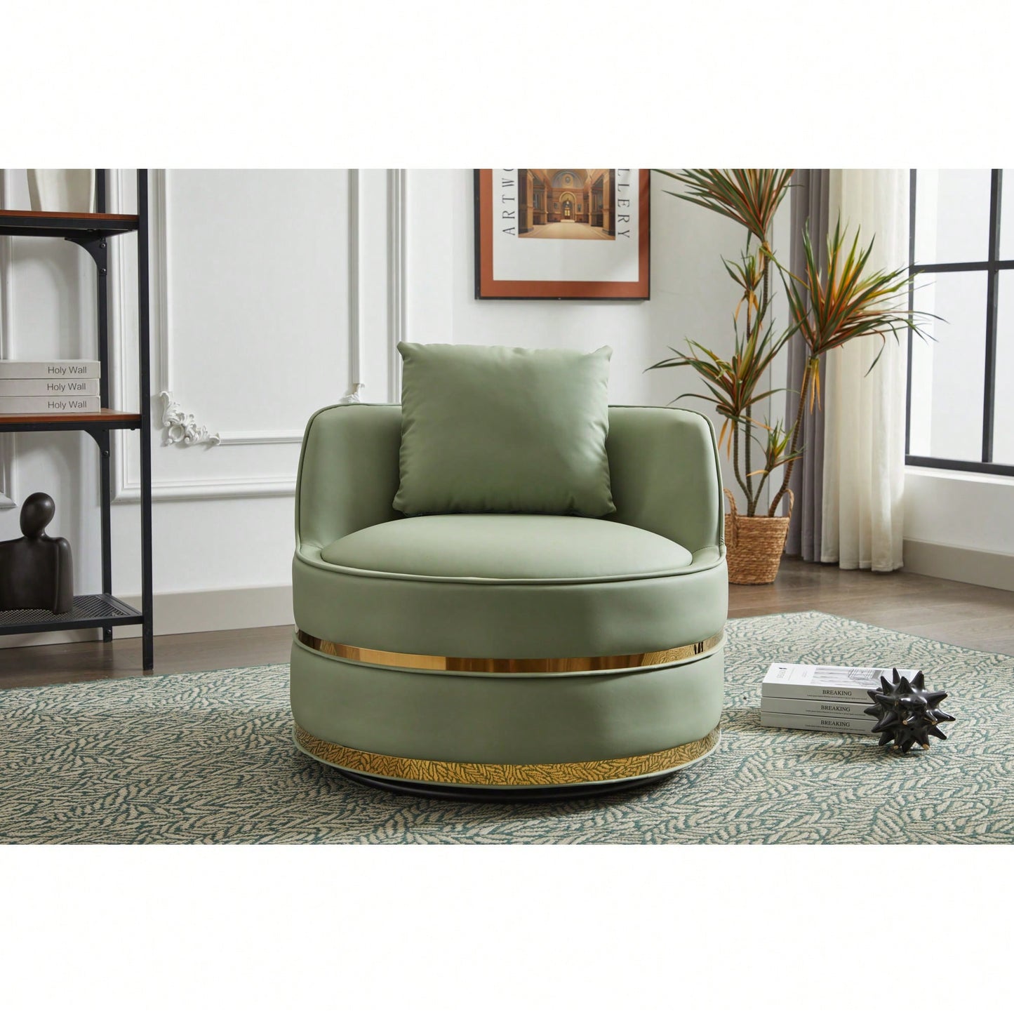 Modern 360-Degree Swivel Accent Chair - Stylish Barrel Chair For Living Room And Bedroom Comfort